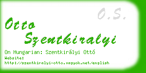otto szentkiralyi business card